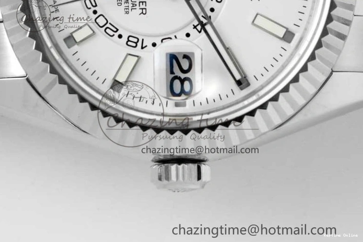 0124 Unisex Skydweller SS Noob Best Edition White Dial on SS Oyster Bracelet A23J 2288